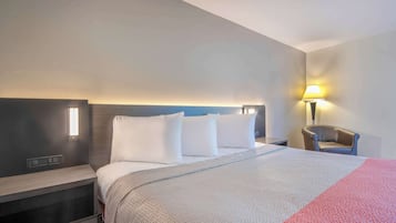 Desk, laptop workspace, free WiFi, bed sheets