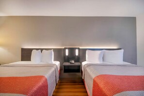 Desk, laptop workspace, free WiFi, bed sheets