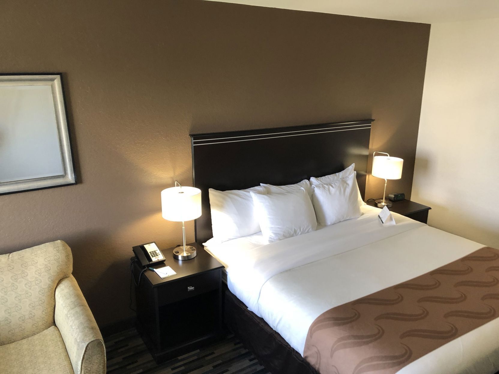 Pillowtop beds, desk, laptop workspace, blackout drapes