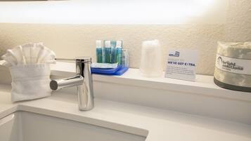 Suite, 1 King Bed with Sofa bed | Bathroom | Hair dryer, towels