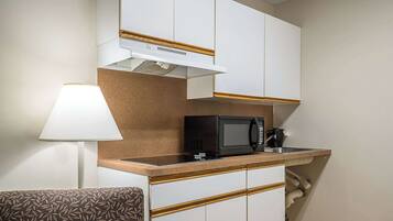 Room, 2 Double Beds, Accessible, Non Smoking (Efficiency) | Private kitchen | Full-size fridge, microwave, stovetop, coffee/tea maker