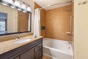 1 BEDROOM 1 KING SUITE WITH SOFABED | Bathroom shower