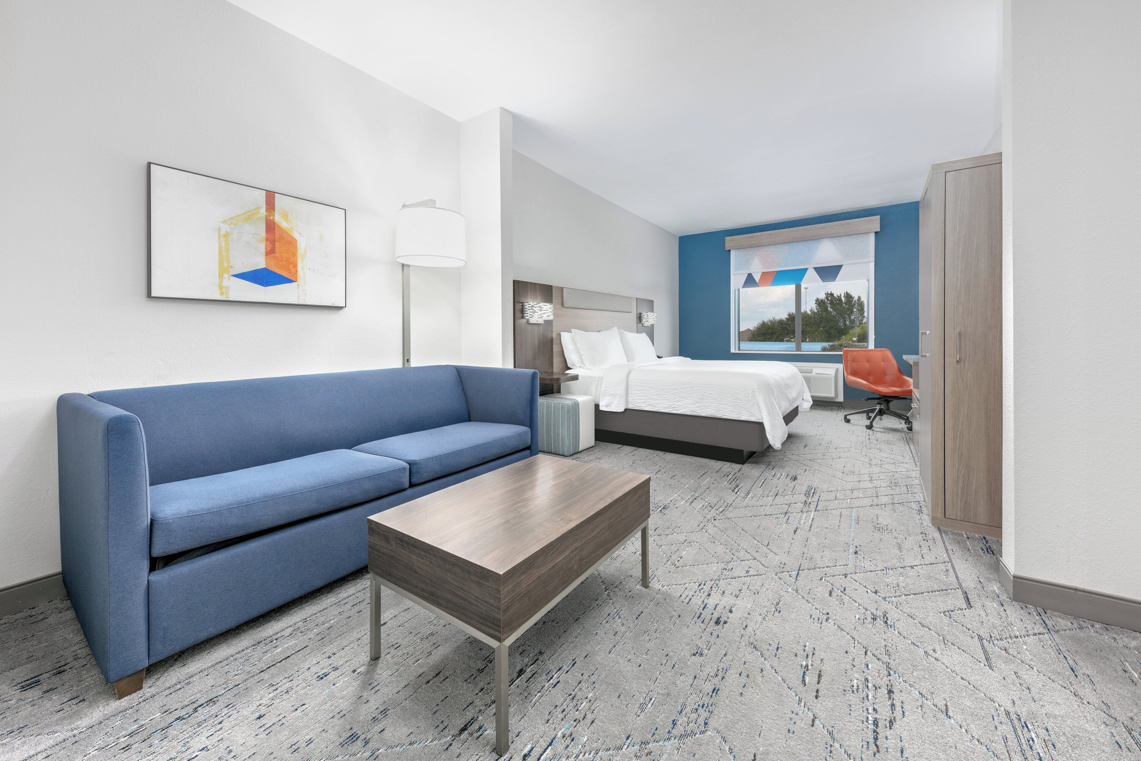 desk, blackout curtains, iron/ironing board, free cots/infant beds