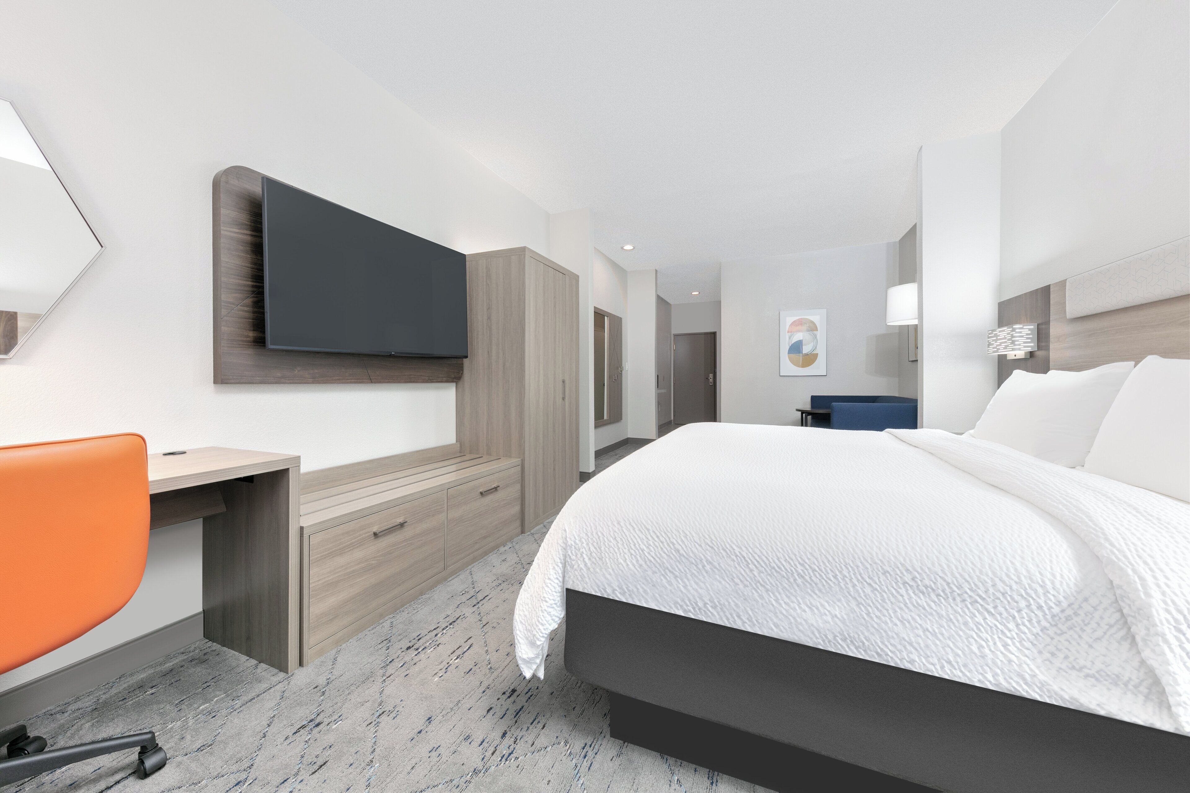 desk, blackout curtains, iron/ironing board, free cots/infant beds