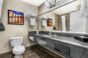 Standard Room, 1 King Bed, Non Smoking, Refrigerator (with Sofabed) | Bathroom | Hydromassage showerhead, free toiletries, hair dryer, towels