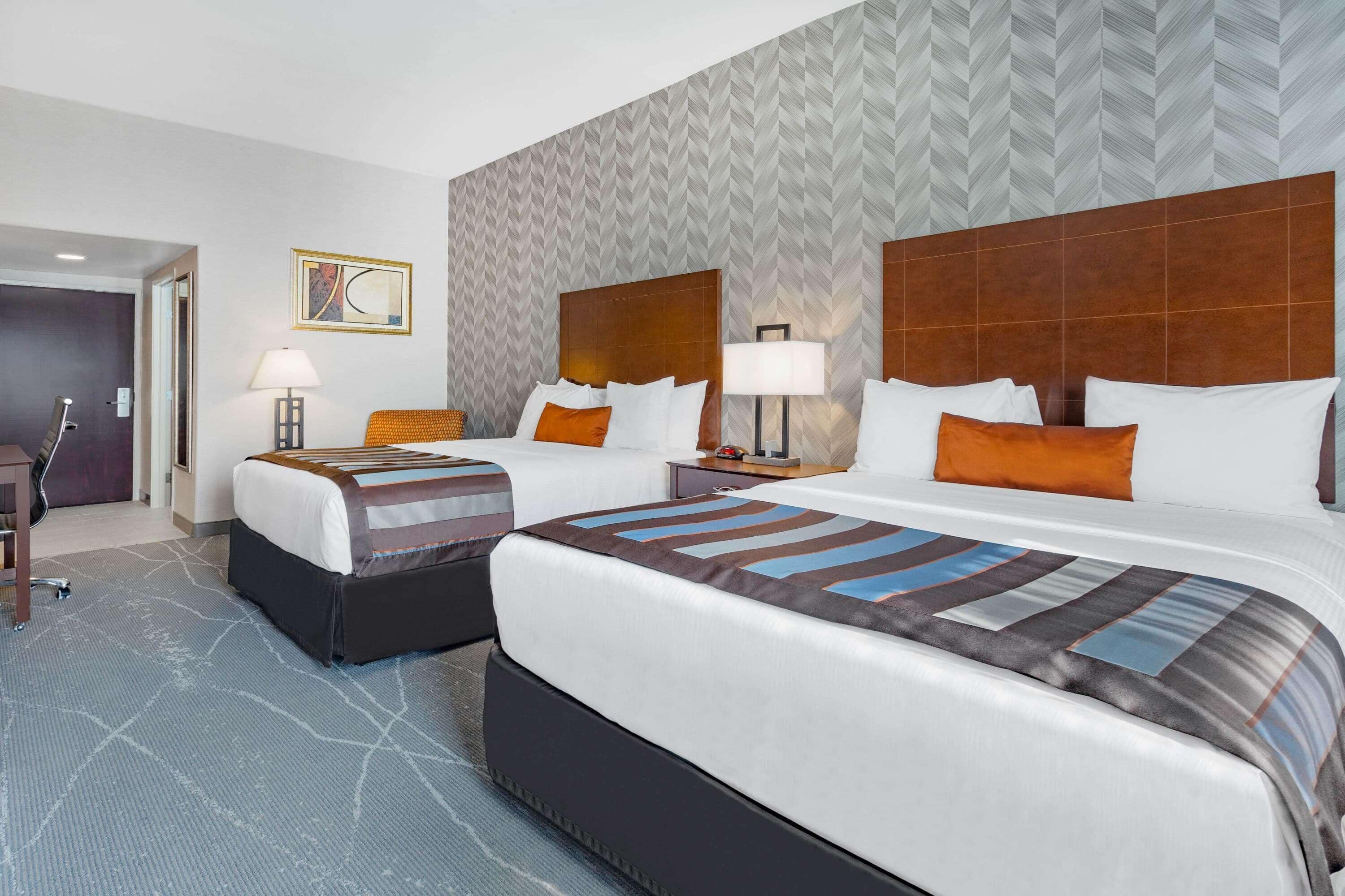 standard room, 2 queen beds, non smoking | 1 bedroom, premium bedding, pillow-top beds, in-room safe