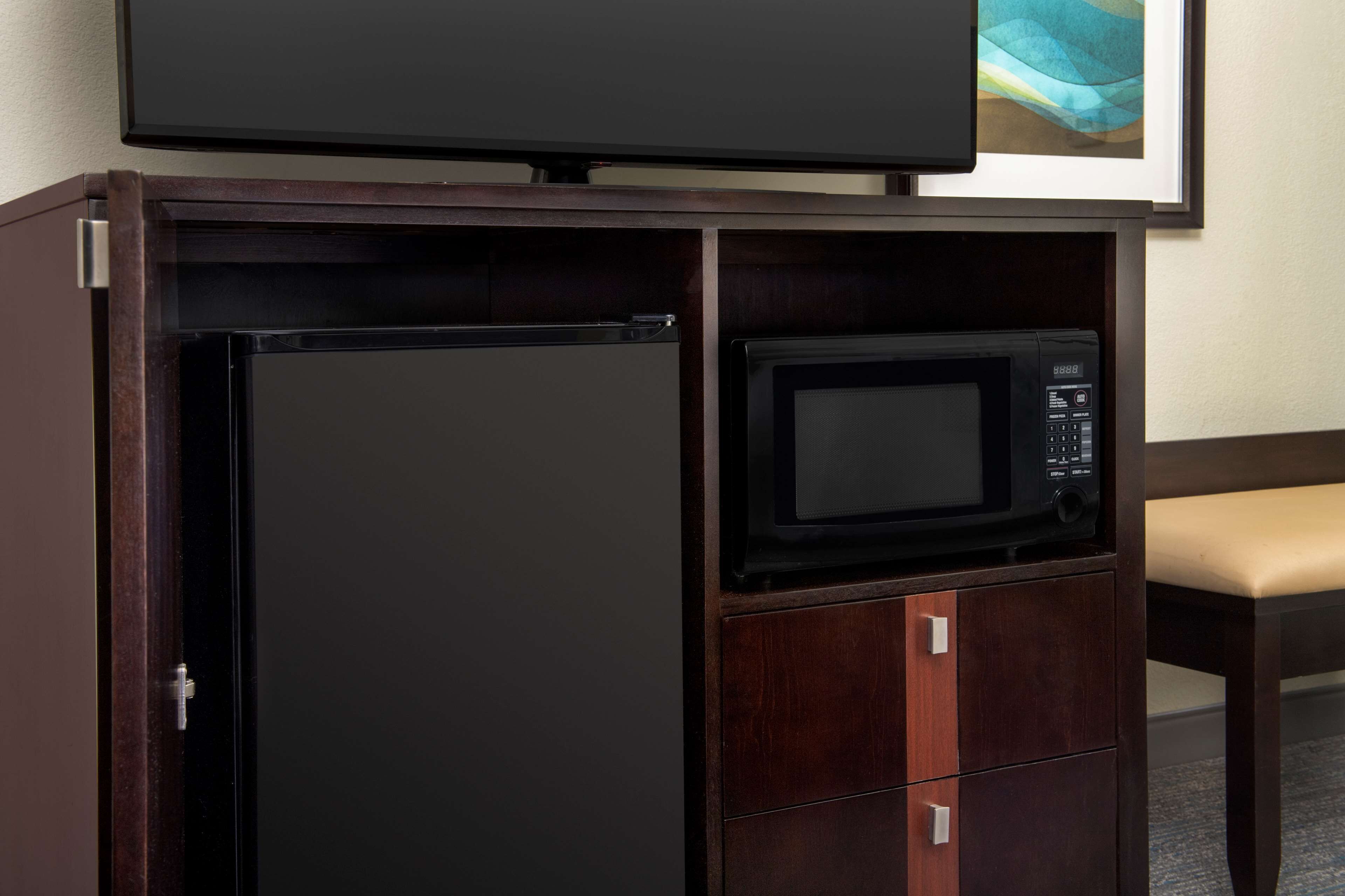 premium bedding, desk, blackout curtains, iron/ironing board