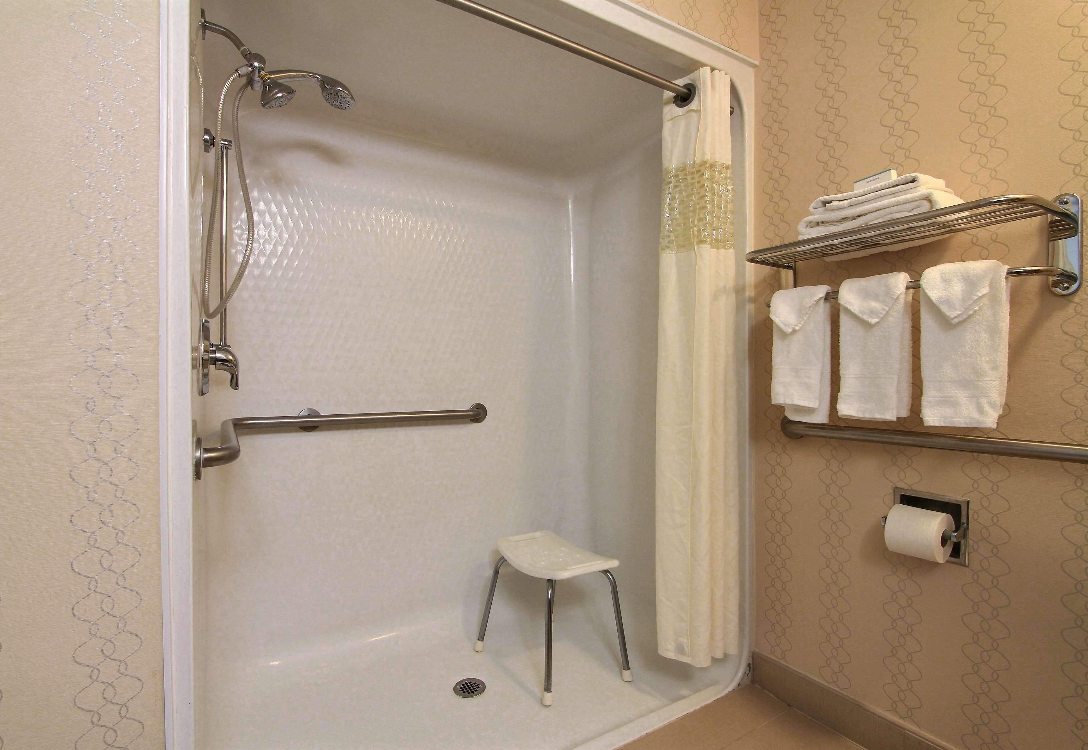 room, 2 queen beds, accessible, non smoking | bathroom | shower, hair dryer, towels