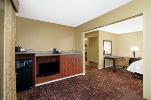 Premium bedding, pillowtop beds, desk, blackout drapes