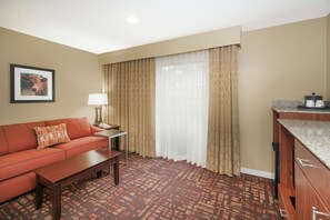 Room, 1 King Bed with Sofa bed, Accessible, Non Smoking (Hearing) | Living area | 42-inch LCD TV with satellite channels, TV