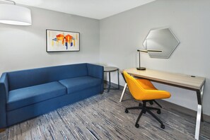 In-room safe, desk, laptop workspace, soundproofing