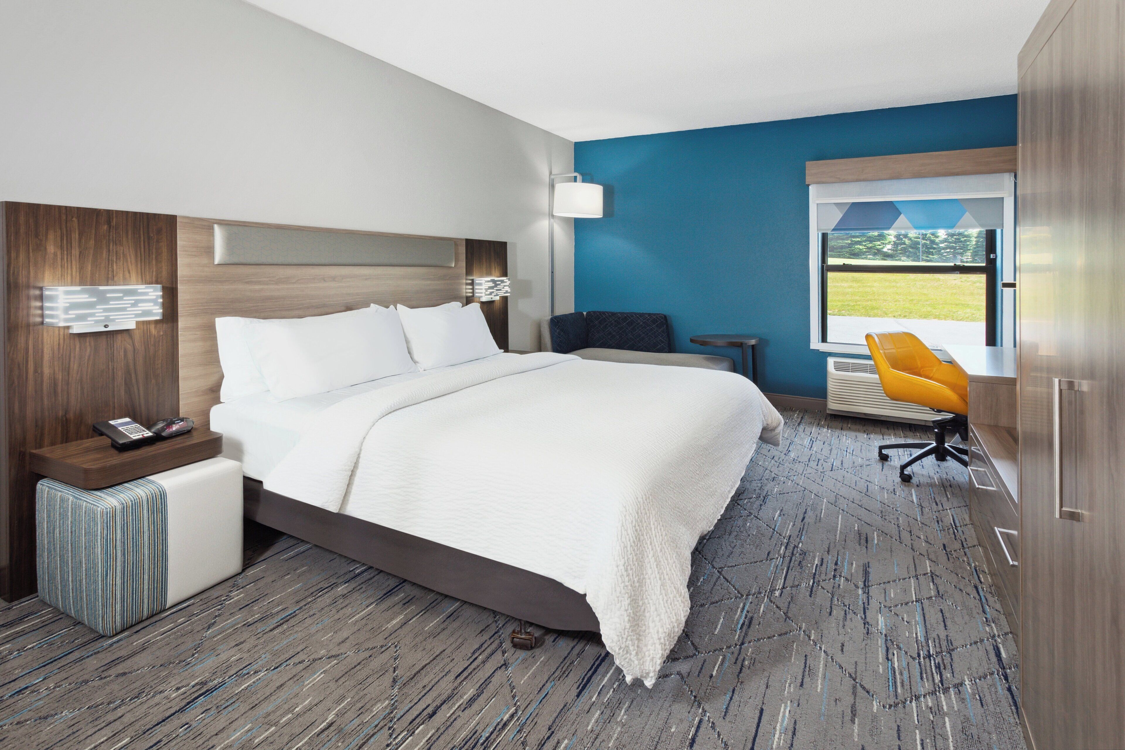 In-room safe, desk, laptop workspace, soundproofing