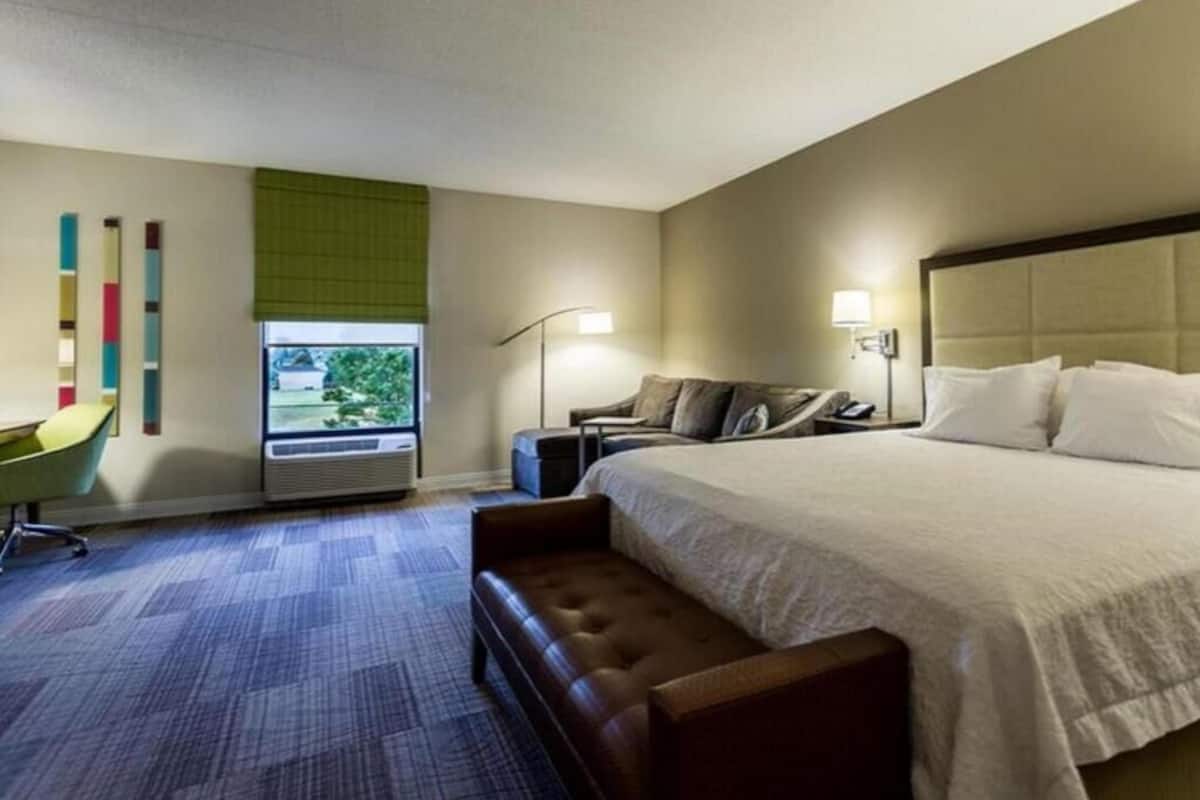 Blackout drapes, soundproofing, iron/ironing board