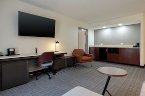 Suite, 1 Bedroom, Courtyard View | Living area | 37-inch TV with cable channels, pay movies