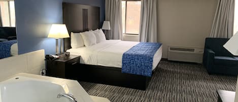 Suite, 1 King Bed, Non Smoking, Jetted Tub | Desk, iron/ironing board, free cribs/infant beds, free WiFi