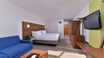 Premium bedding, down comforters, desk, laptop workspace
