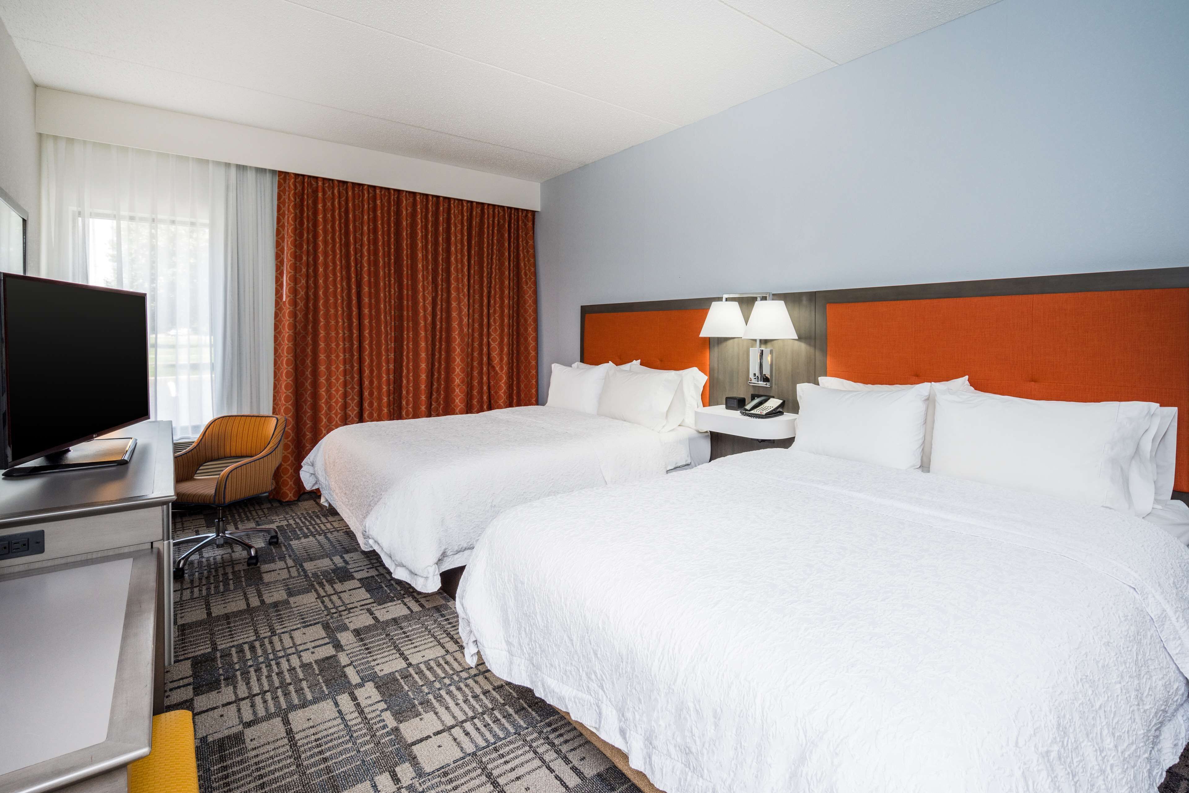 room, 2 queen beds, non smoking, refrigerator & microwave | hypo-allergenic bedding, desk, laptop workspace, iron/ironing board