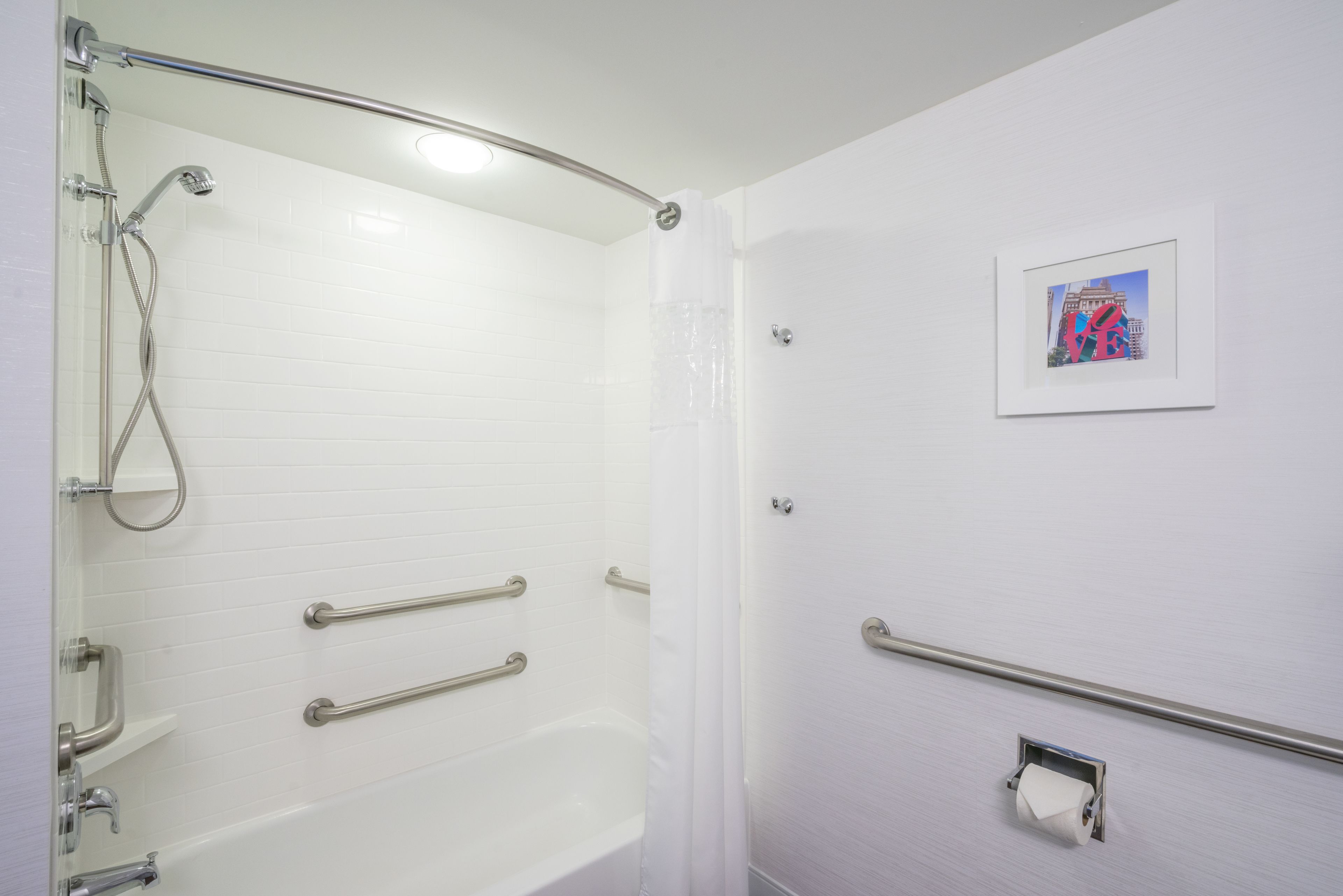 hypo-allergenic bedding, desk, laptop workspace, iron/ironing board