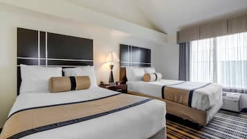Standard Room, 2 Double Beds, Non Smoking, Refrigerator & Microwave | Premium bedding, in-room safe, desk, laptop workspace
