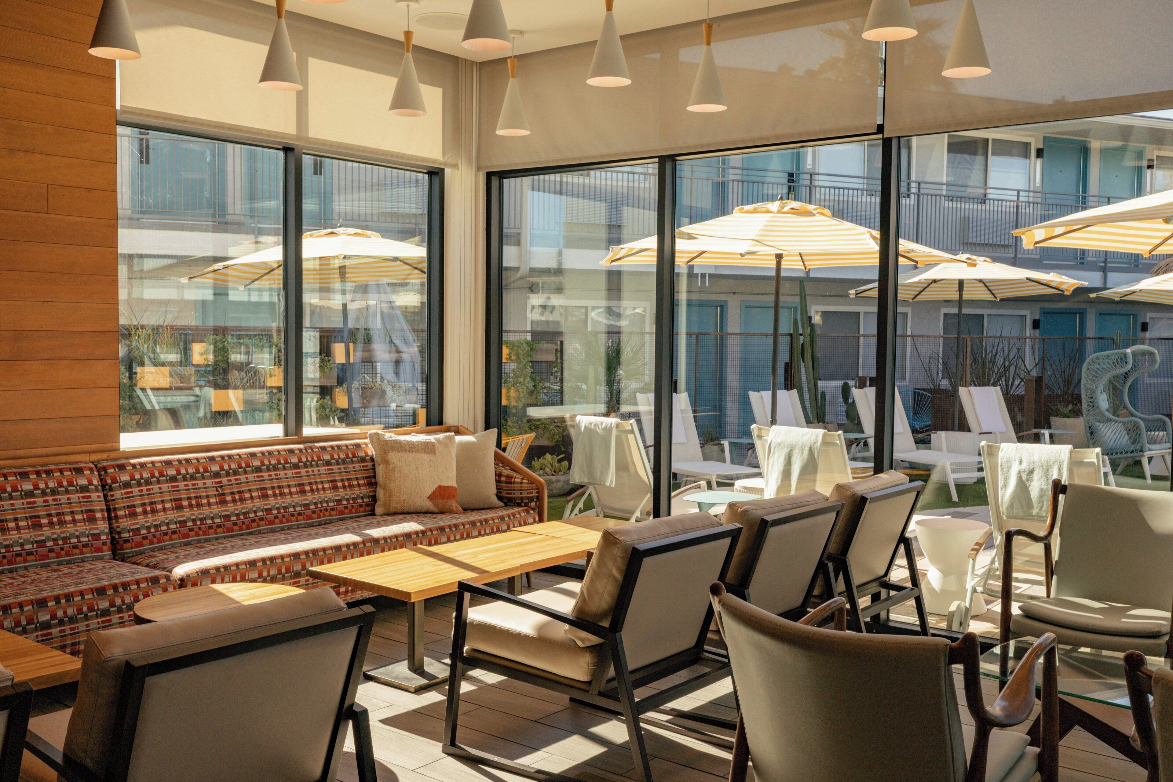 Breakfast, lunch, dinner served; pool views