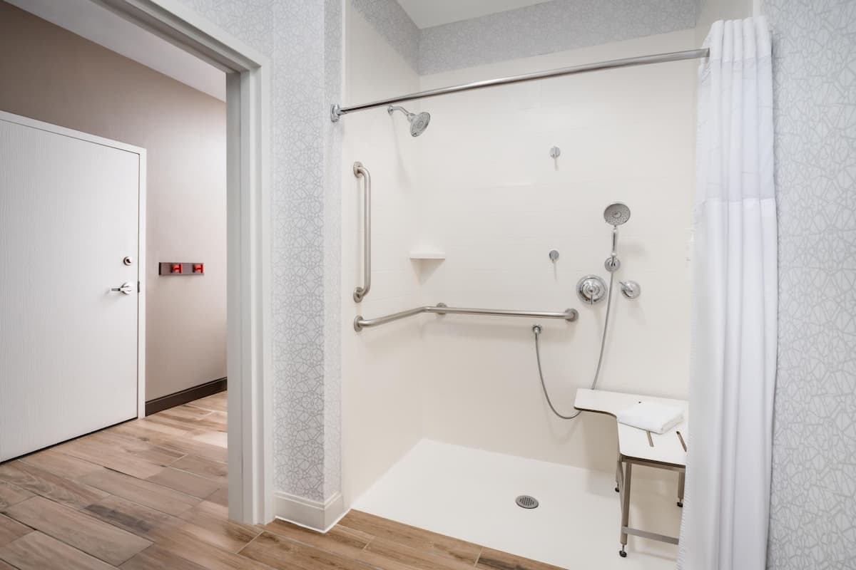 Room, 1 King Bed, Accessible, Non Smoking | Bathroom shower