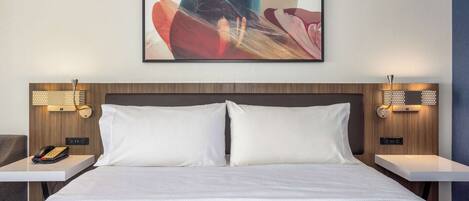 In-room safe, desk, laptop workspace, blackout drapes