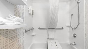 Room, 1 King Bed, Accessible | Bathroom shower