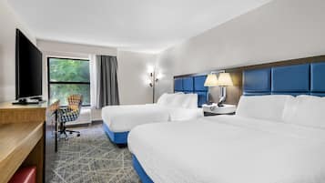 Two queen beds non smoking | In-room safe, laptop workspace, iron/ironing board, free WiFi