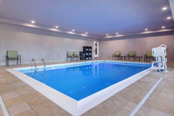 Indoor pool, sun loungers