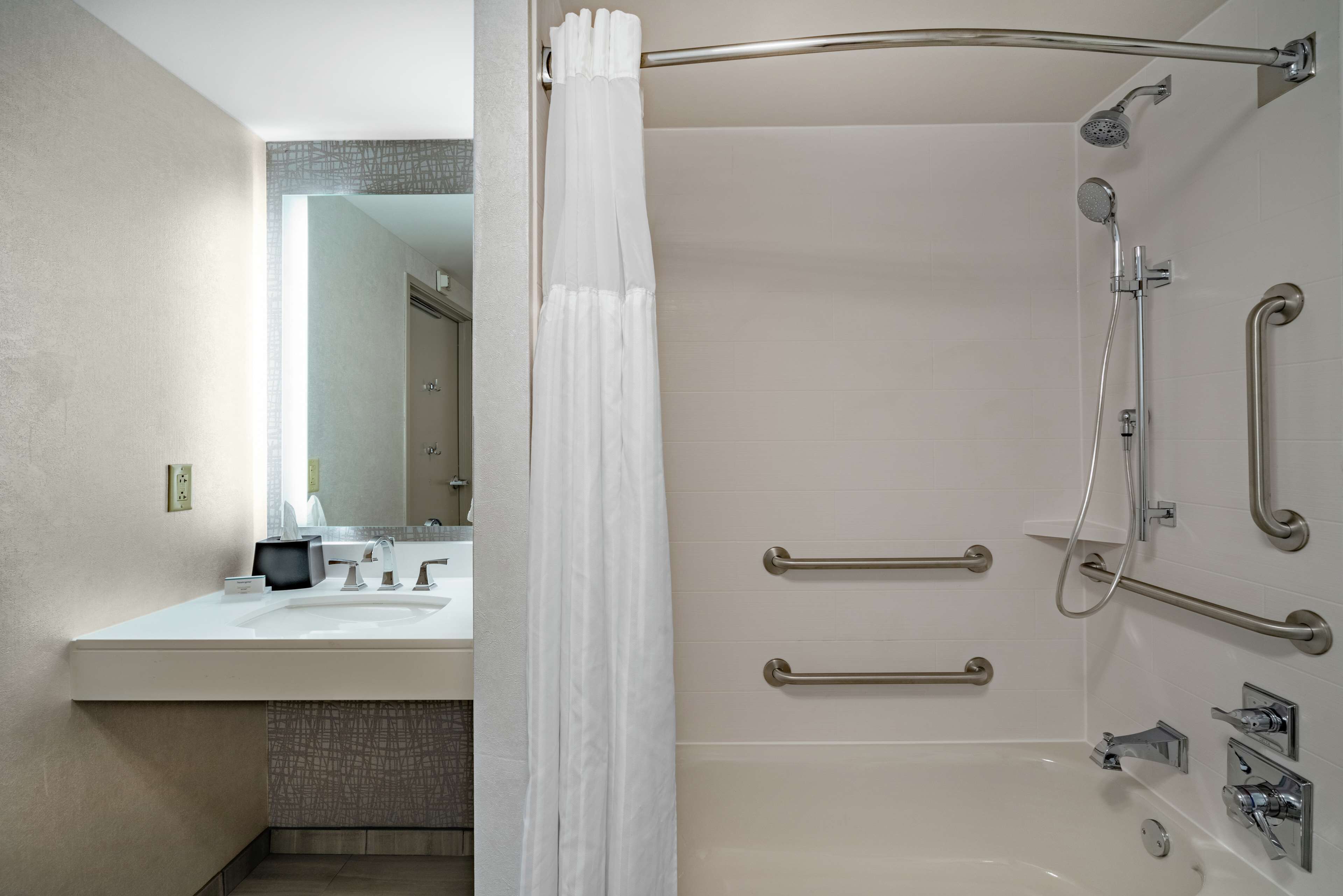 free toiletries, hair dryer, towels