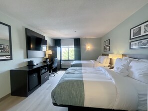 Room, 2 Double Beds, Non Smoking | Premium bedding, desk, blackout drapes, iron/ironing board