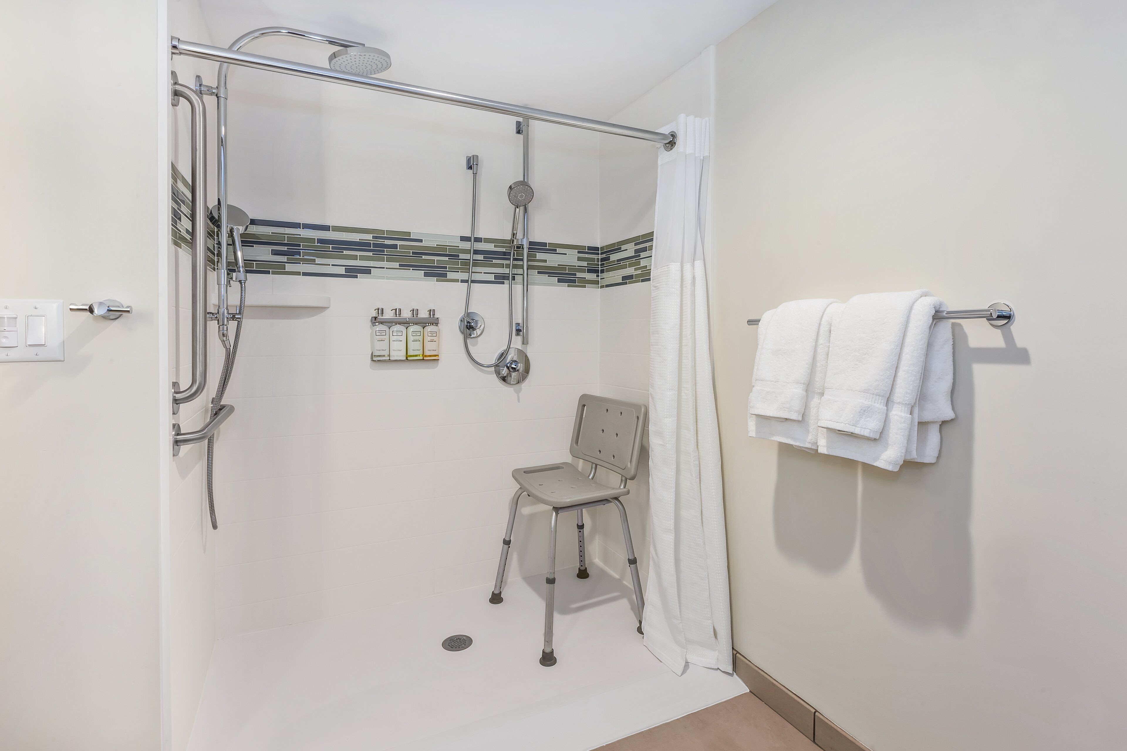 standard room, 1 king bed, mobility accessible (communications) | bathroom | designer toiletries, hair dryer, towels, soap