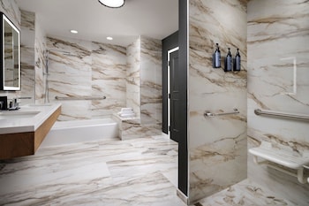 Villa, 1 Bedroom, Pool View | Bathroom | Combined shower/tub, free toiletries, hair dryer, towels at The Westin Lake Las Vegas Resort & Spa by Marriott