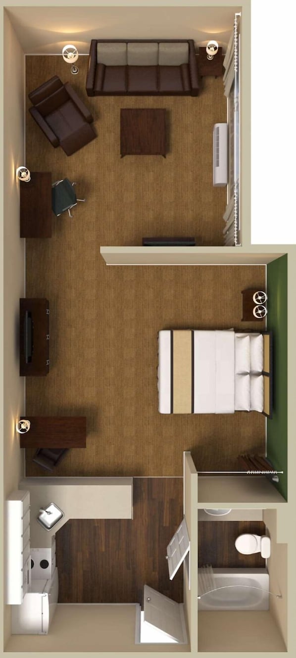 Desk, iron/ironing board, free WiFi, bed sheets
