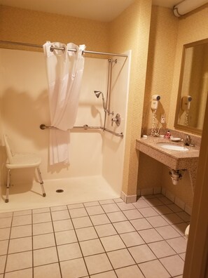 Room, 2 Queen Beds, Accessible, Non Smoking | Bathroom | Combined shower/tub, free toiletries, hair dryer, towels