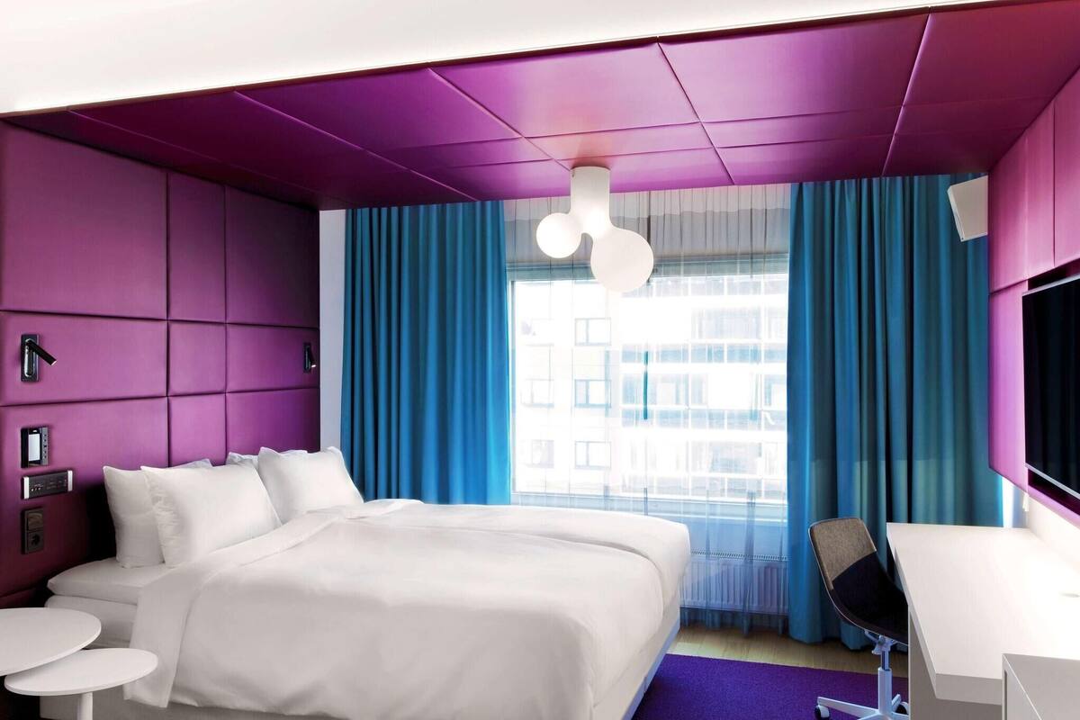 Premium bedding, down comforters, memory foam beds, in-room safe