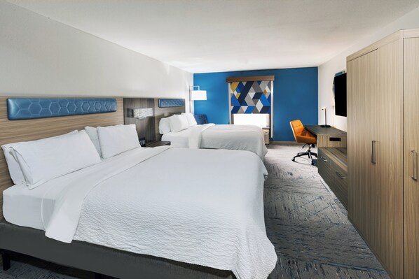 A hotel room with two beds, a desk, a chair, and a wardrobe. - Holiday Inn Express Breaux Bridge by IHG (Breaux Bridge)