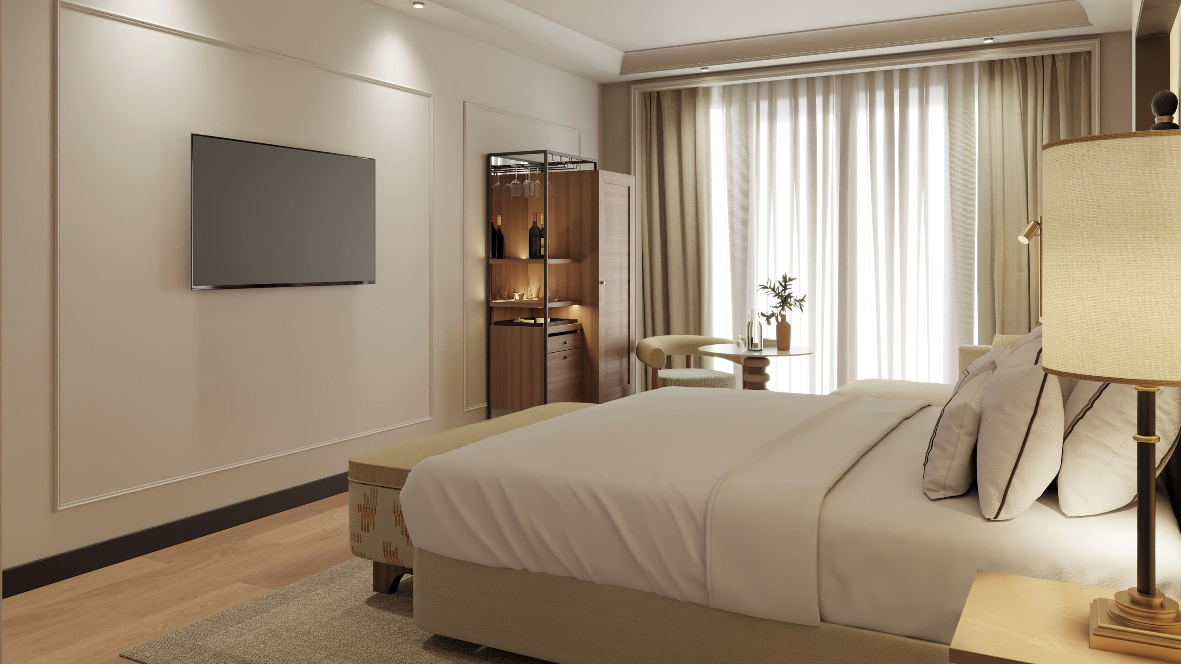 Minibar, desk, iron/ironing board, free WiFi