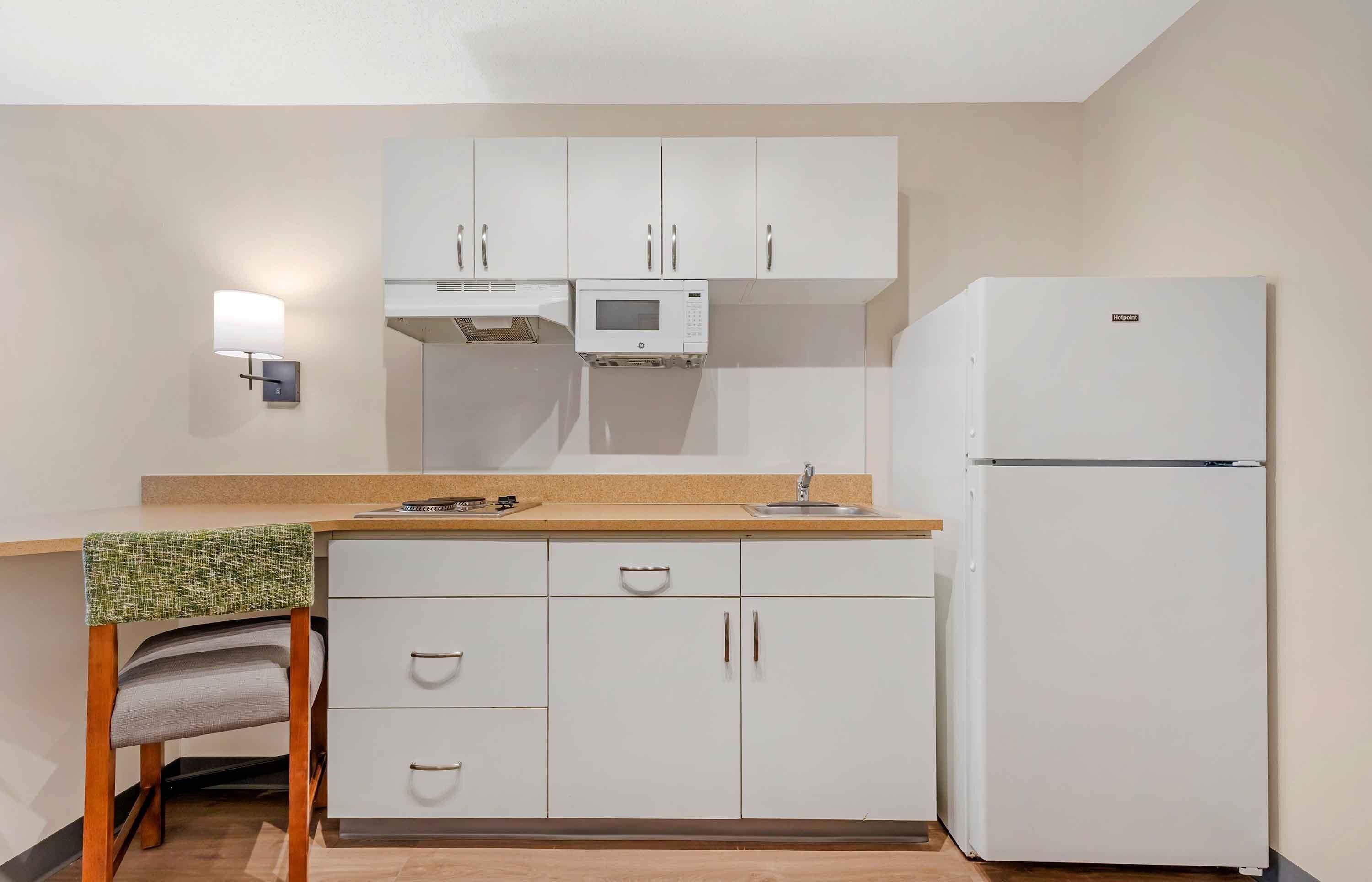Studio, 2 Queen Beds, Non Smoking | Private kitchen | Full-size fridge, microwave, stovetop, coffee/tea maker