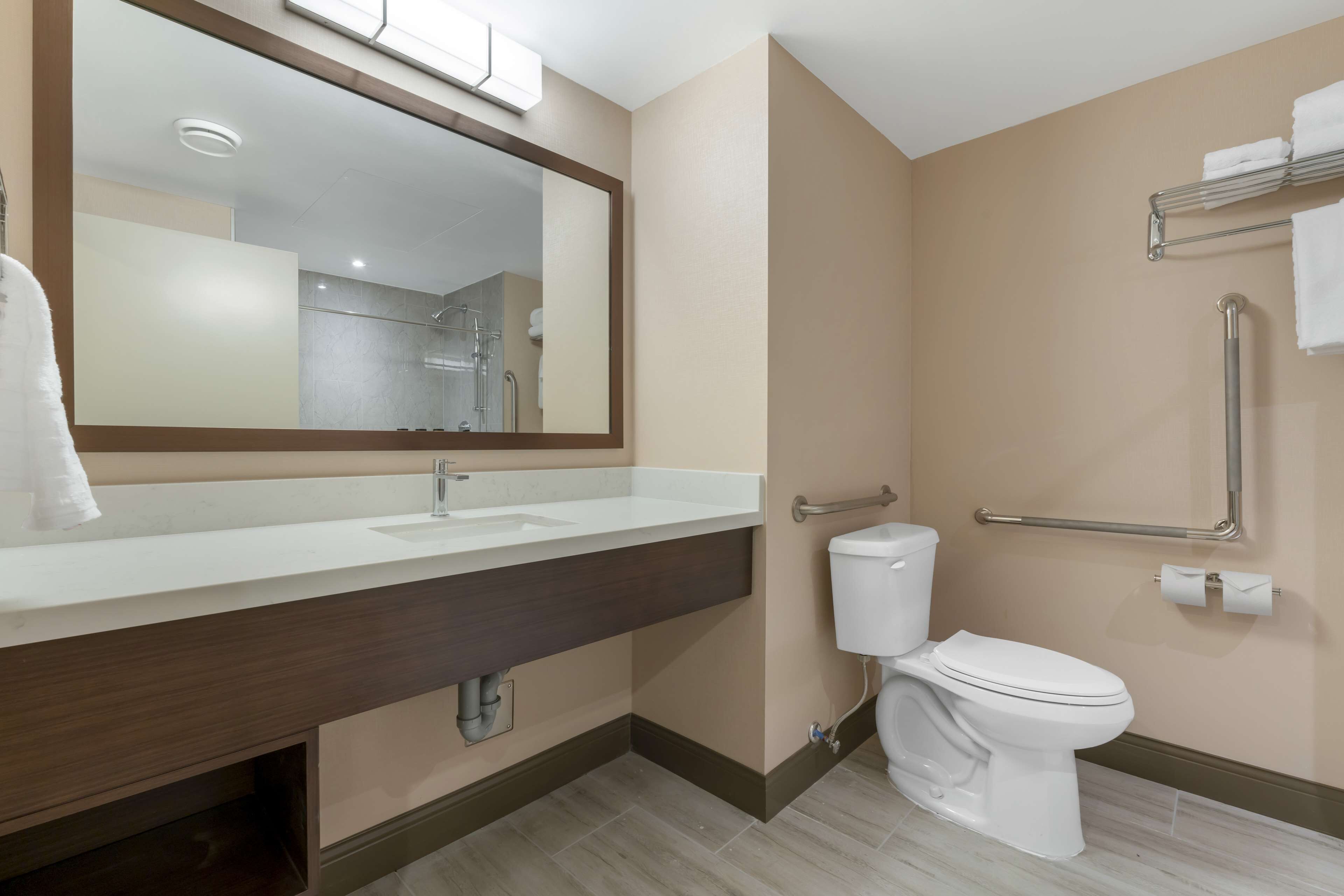 free toiletries, hair dryer, towels