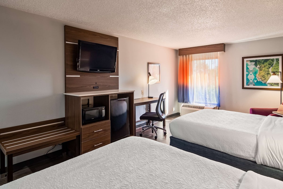 Standard Room, 2 Queen Beds, Non Smoking, Refrigerator & Microwave | Pillow-top beds, desk, laptop workspace, blackout curtains