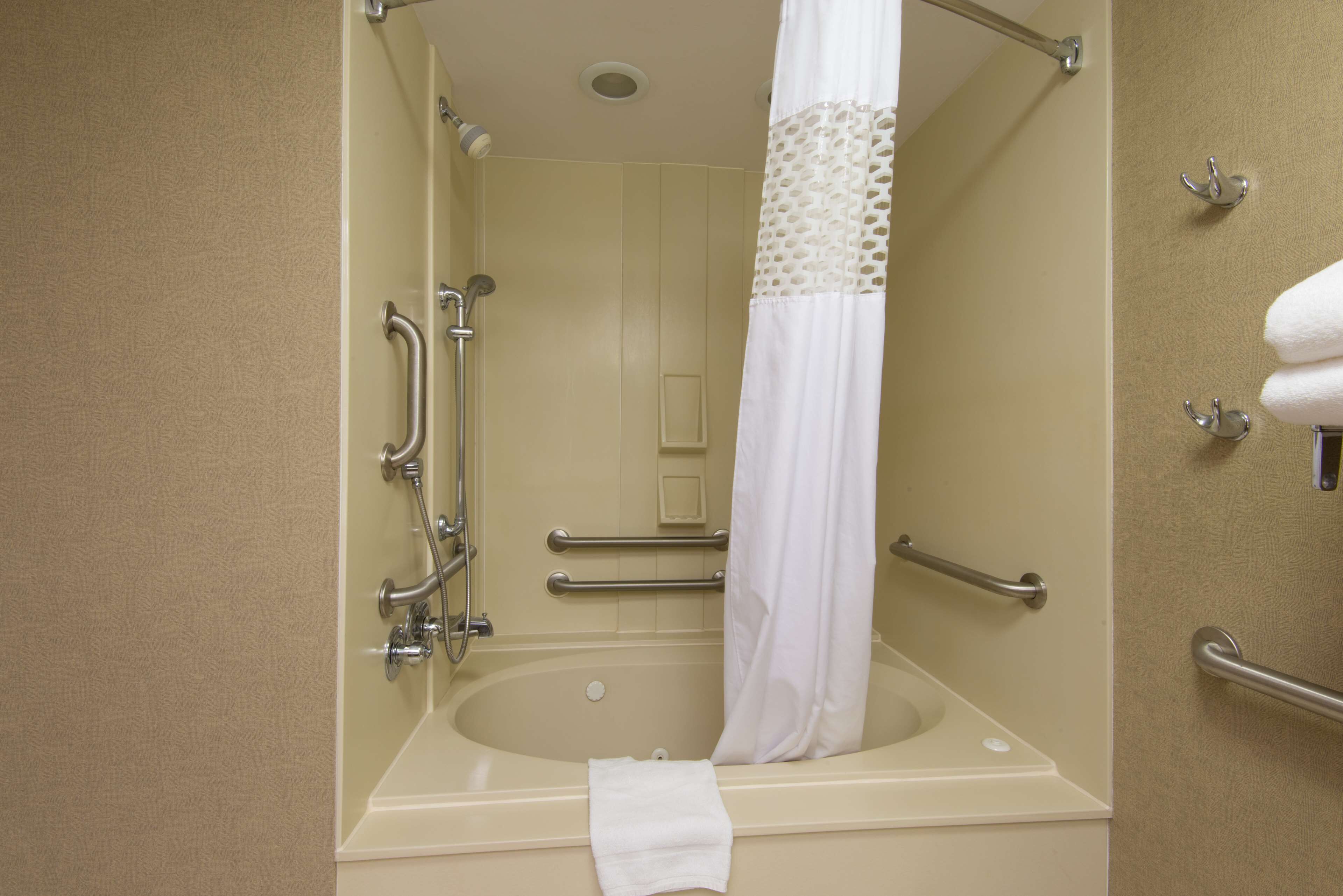 free toiletries, hair dryer, towels