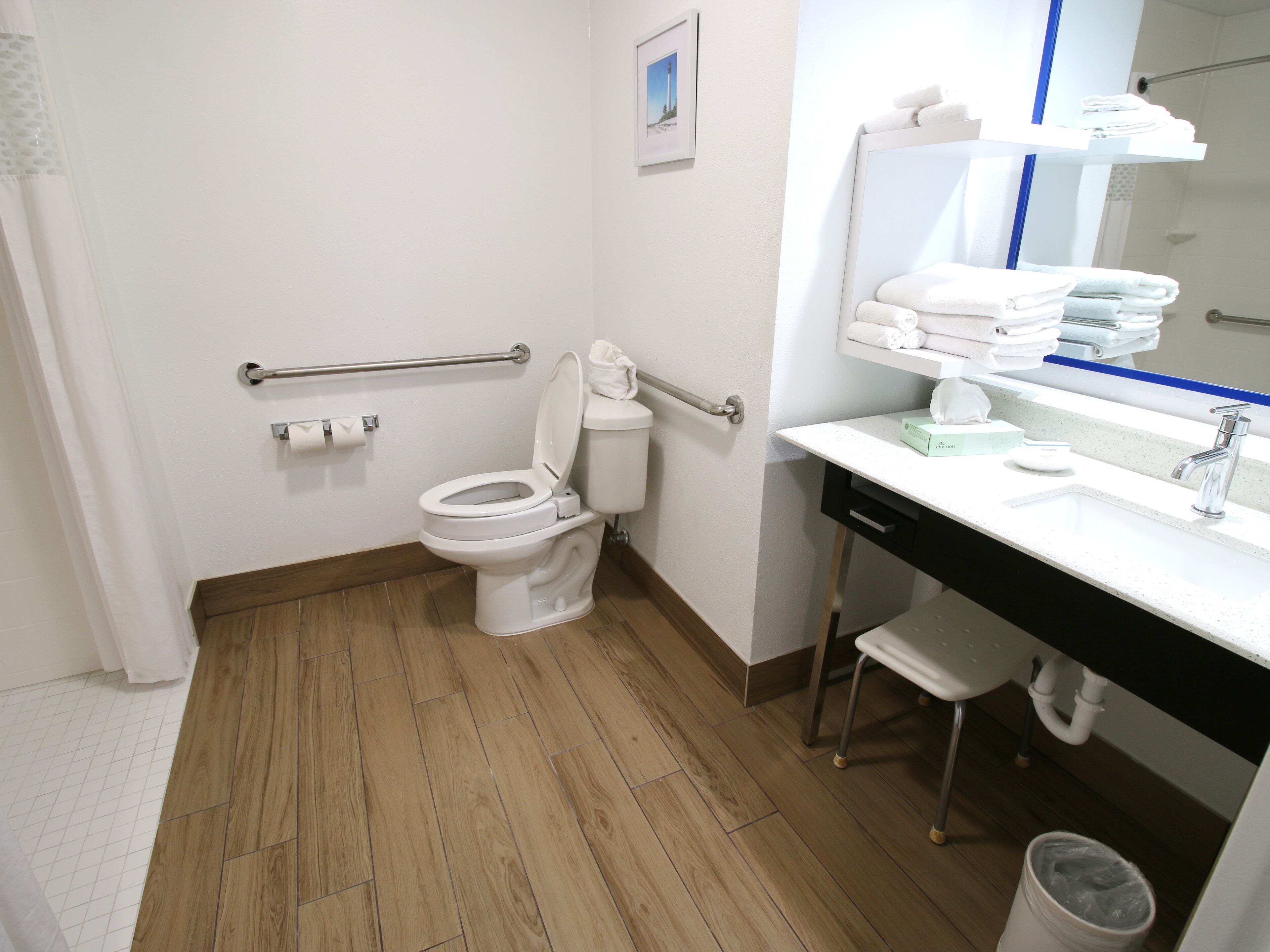 room, 1 king bed, accessible, non smoking | bathroom | combined shower/bathtub, free toiletries, hair dryer, towels