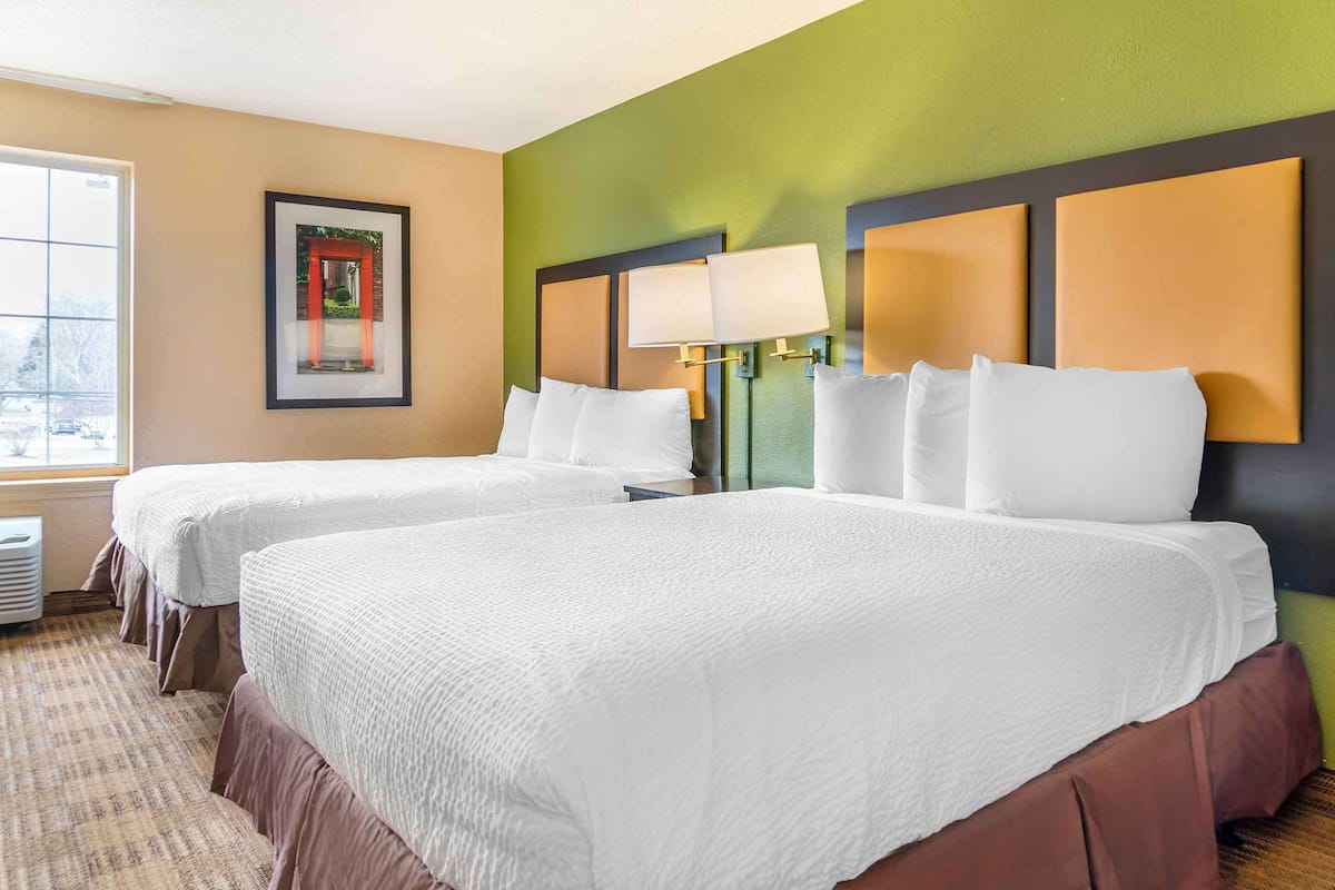 Studio, 2 Queen Beds, Non Smoking | Desk, blackout drapes, iron/ironing board, free WiFi