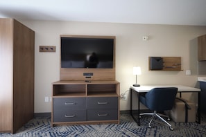 32-inch flat-screen TV with cable channels, TV