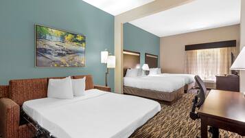 1 bedroom, premium bedding, pillowtop beds, desk