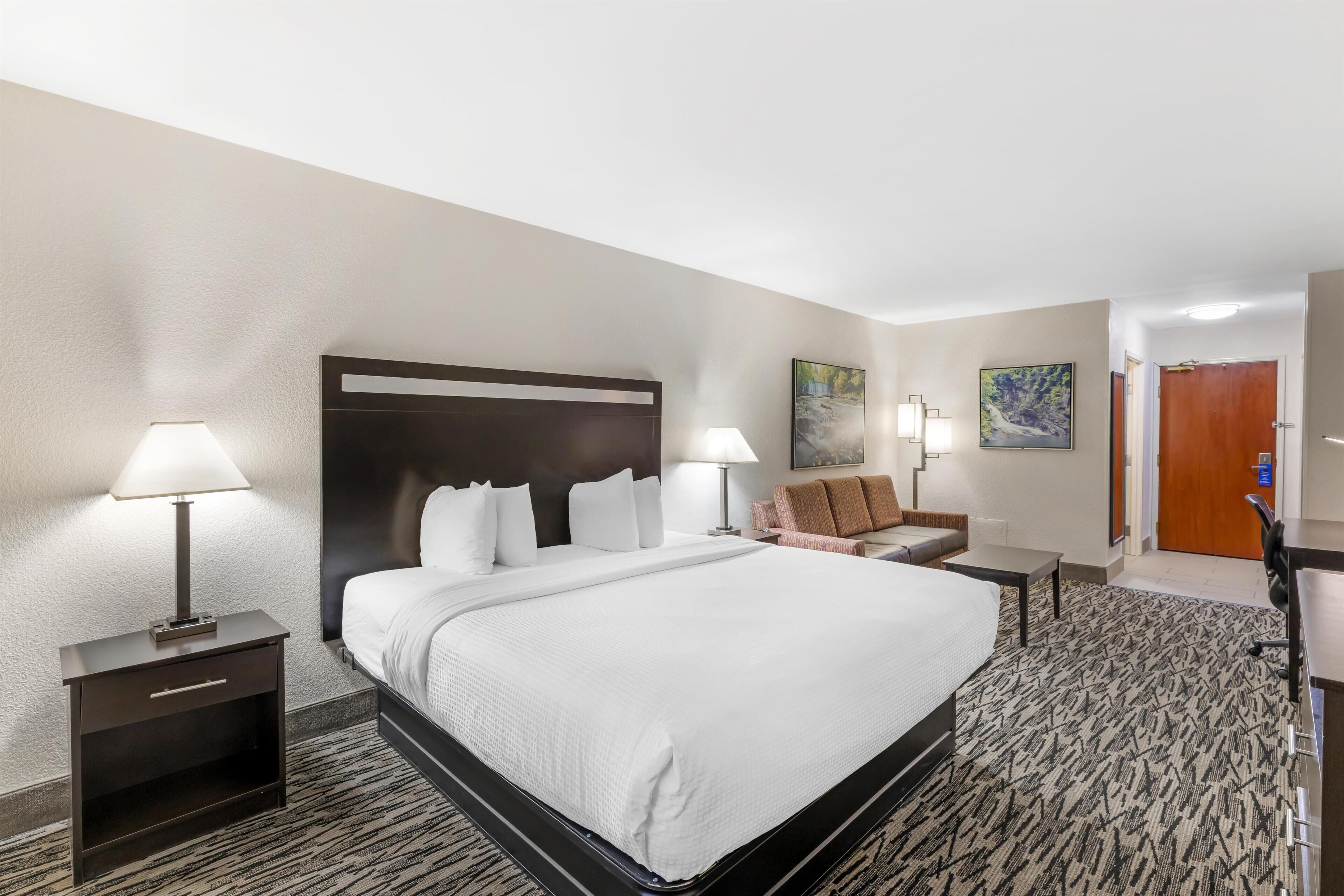 Standard Room, 1 King Bed, Non Smoking, Refrigerator & Microwave | 1 bedroom, premium bedding, pillowtop beds, desk