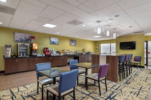 Free daily self-service breakfast