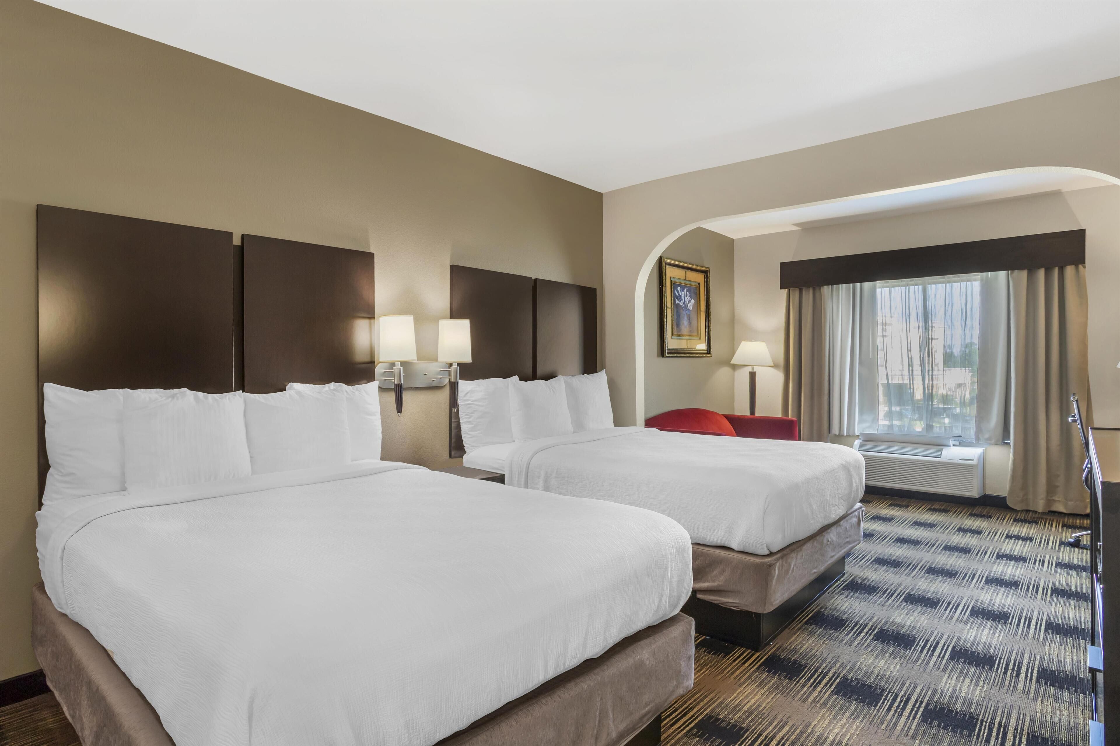 Suite, 2 Queen Beds, Non Smoking, Refrigerator & Microwave | Egyptian cotton sheets, premium bedding, pillowtop beds, in-room safe