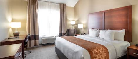 Ropa de cama de alta calidad, camas con pillow-top y escritorio